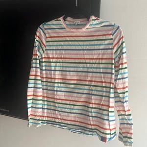 Kule Colorful Striped Long Sleeve Tee as seen on Julia Berolzhimer
